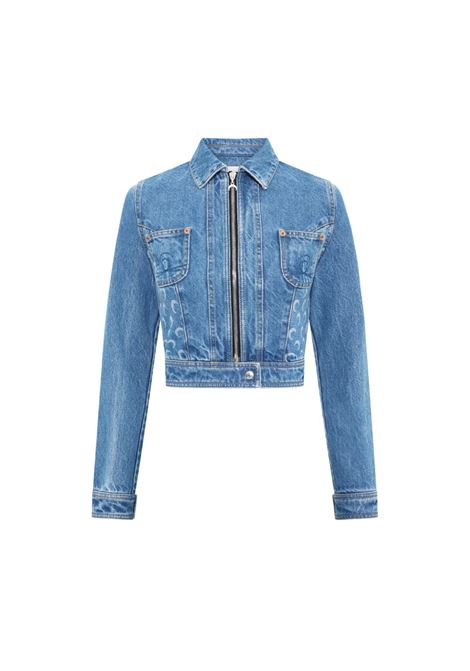 trucker zipped jacket woman blue MARINE SERRE | WJA076ACDEN0002BL05